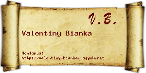 Valentiny Bianka névjegykártya